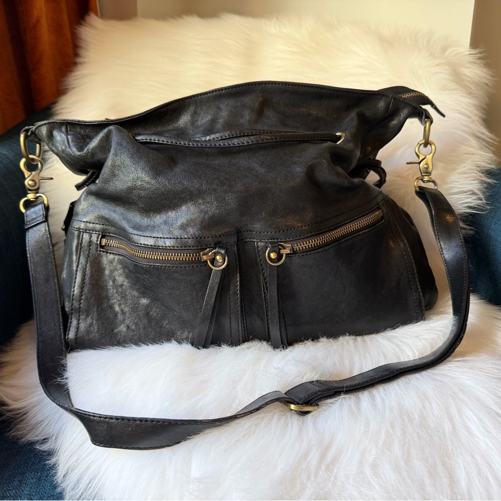 Sorial New York Black Leather Shoulder Bag